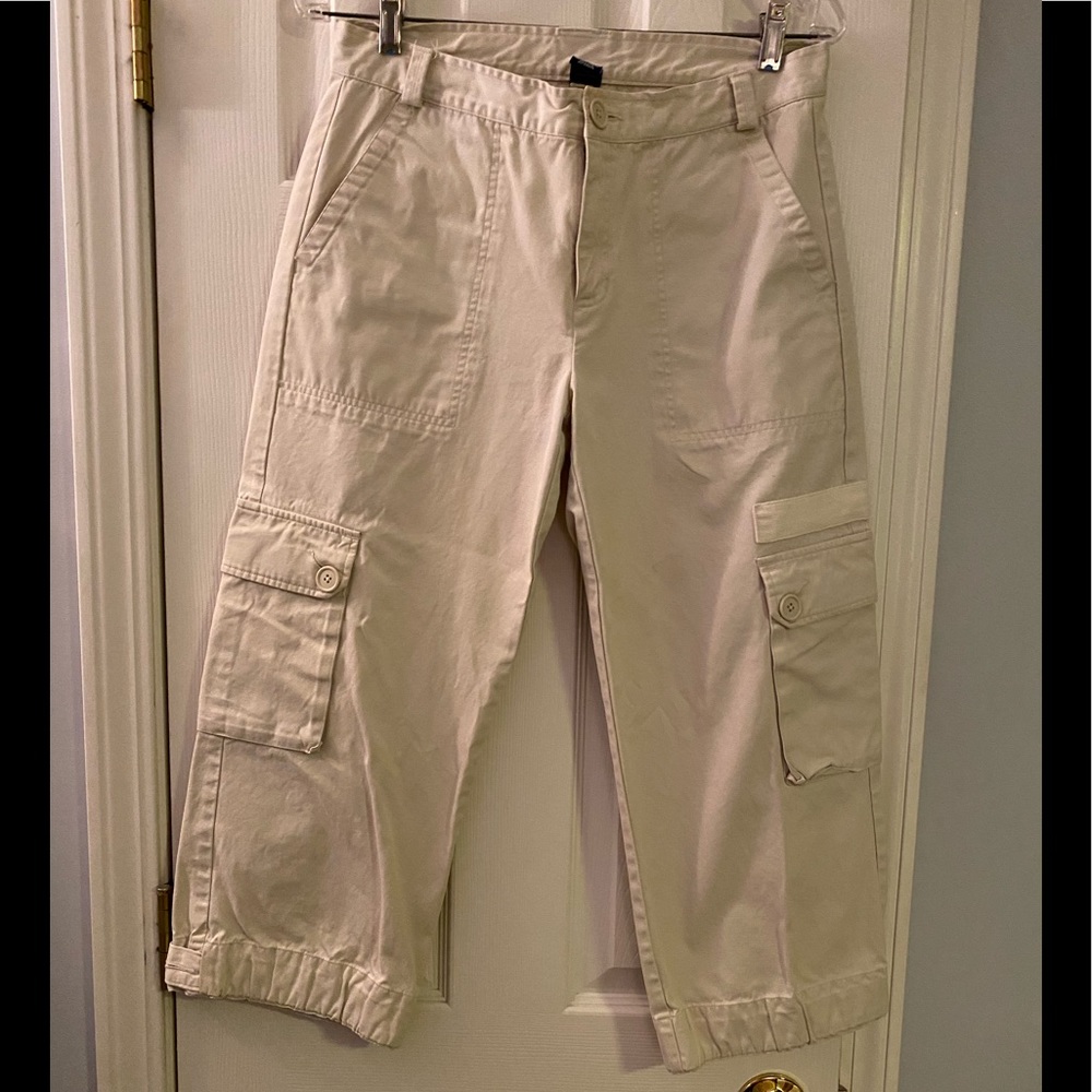 GAP Beige Cargo Capris with Button Pockets